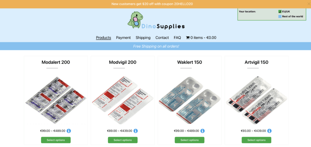 Dinosupplies store Cyprus Modafinil Pharmacy