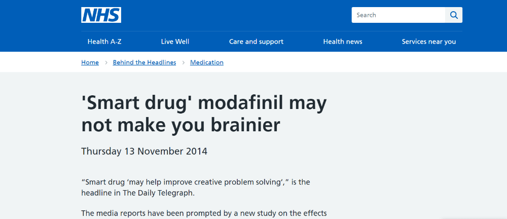 Post on the NHS - Modafinil.org Post on the NHS