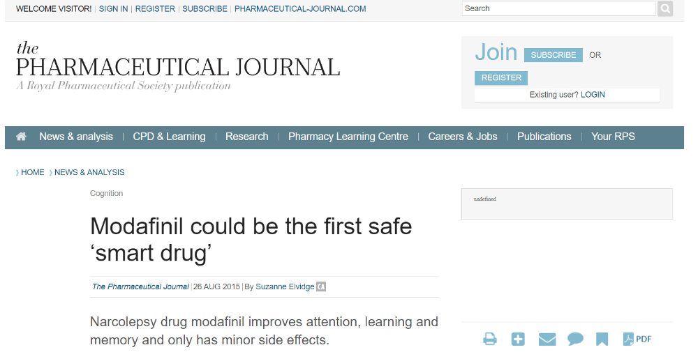 Post on the Pharmaceutical Journal - Modafinil.org Post on the Pharmaceutical Journal